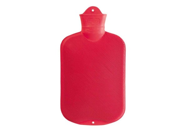 Wärmflasche Doppellamelliert Rot Gummi 2L