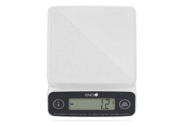 Küchen-/Präzisionswaage Digital Abs Weiss 3 kg / 0,1 - 1 g Eva